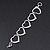 Polished Rhodium Plated Open Heart Bracelet With T-Bar Closure - 16cm Length (For Small Wrists) - view 3