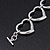 Polished Rhodium Plated Open Heart Bracelet With T-Bar Closure - 16cm Length (For Small Wrists) - view 4