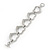 Polished Rhodium Plated Open Heart Bracelet With T-Bar Closure - 16cm Length (For Small Wrists) - view 6