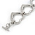 Polished Rhodium Plated Open Heart Bracelet With T-Bar Closure - 16cm Length (For Small Wrists) - view 7