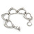 Polished Rhodium Plated Open Heart Bracelet With T-Bar Closure - 16cm Length (For Small Wrists) - view 8