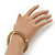 Burn Gold Textured Diamante Flex Bracelet - 19cm Length - view 4