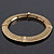 Burn Gold Textured Diamante Flex Bracelet - 19cm Length - view 5