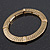 Burn Gold Textured Diamante Flex Bracelet - 19cm Length - view 2