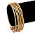 Matte and Hammered Boutique Bangle Set (Gold Tone) - up to 18cm Length - view 2