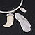 Thin Hammered Charm 'Tooth, Feather & Medallion' Bangle In Silver Plating - 18cm Length - view 2