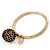Oversized 'Buddhist' Ball Charm Boutique Bangle (Gold Plated) - 18cm Length - view 6