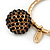 Oversized 'Buddhist' Ball Charm Boutique Bangle (Gold Plated) - 18cm Length - view 4