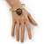 Oversized 'Buddhist' Ball Charm Boutique Bangle (Gold Plated) - 18cm Length - view 3