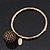 Oversized 'Buddhist' Ball Charm Boutique Bangle (Gold Plated) - 18cm Length - view 7