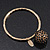 Oversized 'Buddhist' Ball Charm Boutique Bangle (Gold Plated) - 18cm Length - view 2