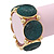 Glittering Emerald Green Circle Flex Bracelet In Gun Metal - 20cm Length - view 5