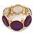 Glittering Purple Circle Flex Bracelet In Gun Metal - 20cm Length - view 6
