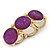 Glittering Purple Circle Flex Bracelet In Gun Metal - 20cm Length - view 4
