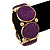 Glittering Purple Circle Flex Bracelet In Gun Metal - 20cm Length - view 2
