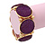 Glittering Purple Circle Flex Bracelet In Gun Metal - 20cm Length - view 5