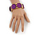 Glittering Purple Circle Flex Bracelet In Gun Metal - 20cm Length - view 3