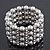 Wide Matt Silver Bead/Crystal Flex Bracelet - 18cm Length - view 7