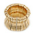 Polished Gold Plated Concave Diamante Bracelet -17cm Length - view 6
