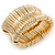 Polished Gold Plated Concave Diamante Bracelet -17cm Length - view 5