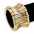 Polished Gold Plated Concave Diamante Bracelet -17cm Length - view 4