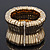 Polished Gold Plated Concave Diamante Bracelet -17cm Length - view 3