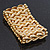 Wide Gold Plated Crystal 'Plaited' Flex Bracelet - 19cm Length - view 4