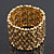 Wide Gold Plated Crystal 'Plaited' Flex Bracelet - 19cm Length - view 8