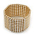 Polished Gold Plated Bead Swarovski Crystal Flex Bracelet - 17cm Length - view 7