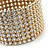 Polished Gold Plated Bead Swarovski Crystal Flex Bracelet - 17cm Length - view 6