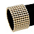 Polished Gold Plated Bead Swarovski Crystal Flex Bracelet - 17cm Length - view 3