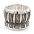Burn Silver Finish Wide Textured Flex Bracelet - 18cm Length - view 7