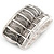 Burn Silver Finish Wide Textured Flex Bracelet - 18cm Length - view 6
