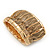 Burn Gold Finish Wide Textured Flex Bracelet - 18cm Length - view 5