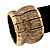 Burn Gold Finish Wide Textured Flex Bracelet - 18cm Length - view 3