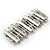 Polished Silver Plated Bars & Bead Flex Bracelet - 18cm Length - view 7