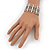 Polished Silver Plated Bars & Bead Flex Bracelet - 18cm Length - view 6