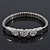 Silver Plated Swarovski Crystal 'Heart' Flex Tennis Bracelet - 20cm Length