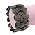 Polished Black Tone Geometric Flex Bracelet - 18cm Length - view 2
