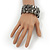 Polished Black Tone Geometric Flex Bracelet - 18cm Length - view 3
