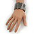 Wide Polished Black Tone Bar Flex Bracelet - 19cm Length - view 4