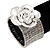 Large 'Daisy' Floral Flex Bracelet In Silver Plating - 19cm Length - view 2