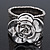 Large 'Daisy' Floral Flex Bracelet In Silver Plating - 19cm Length - view 3