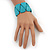 Wide Turquoise Stone Flex Bracelet - 18cm Length - view 4