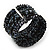 Bohemian Beaded Cuff Bangle with Sequin (Black)  - Adjustable - view 2