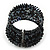 Bohemian Beaded Cuff Bangle with Sequin (Black)  - Adjustable - view 3