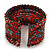 Bohemian Beaded Cuff Bangle with Sequin (Red) - Adjustable - view 3