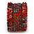 Bohemian Beaded Cuff Bangle with Sequin (Red) - Adjustable - view 5