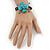 Turquoise Bead Floral Wired Flex Bracelet - Adjustable - view 5