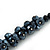 Mirrored Black Glass Cluster Bracelet In Silver Plating - 16cm Length/ 7cm Extension - view 3